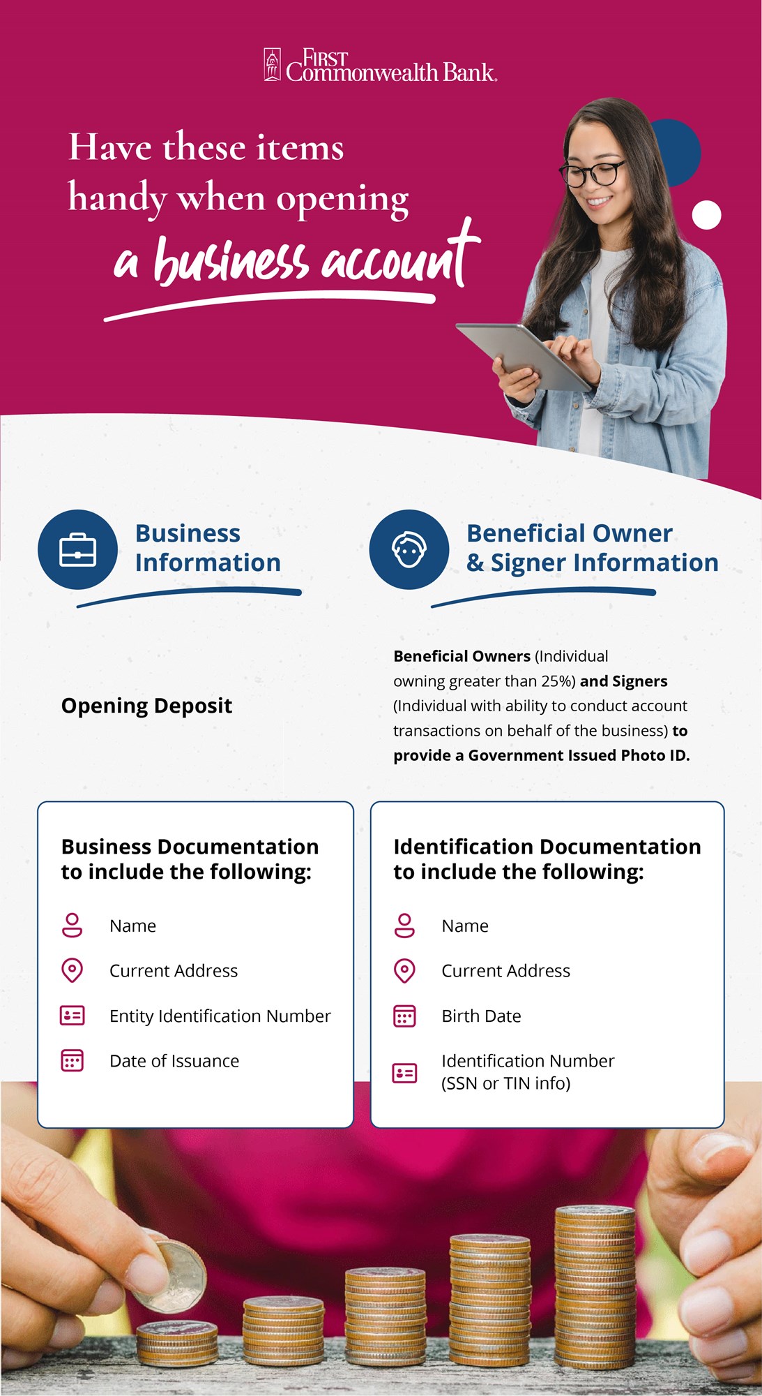 Information to have when opening a business account.